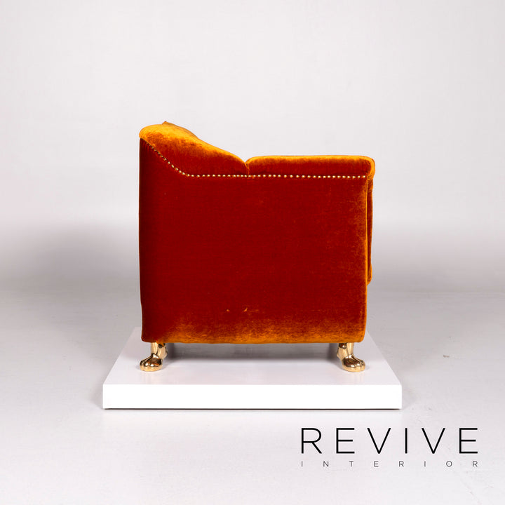 Bretz Gaudi Samt Stoff Sessel Orange Kupfer #10454
