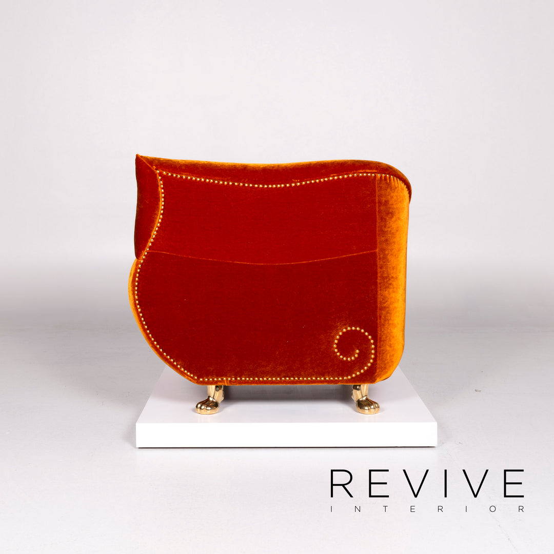 Bretz Gaudi Samt Stoff Sessel Orange Kupfer #10454