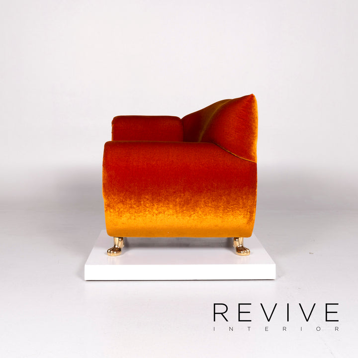 Bretz Gaudi Samt Stoff Sessel Orange Kupfer #10454