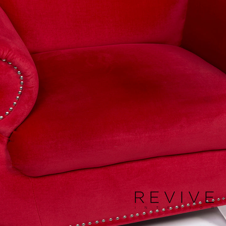 Bretz Gaudi Samt Stoff Sessel Rot #11534