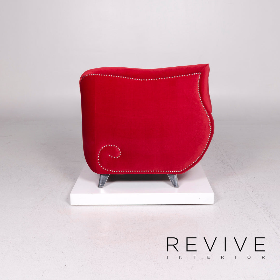 Bretz Gaudi Samt Stoff Sessel Rot #11534