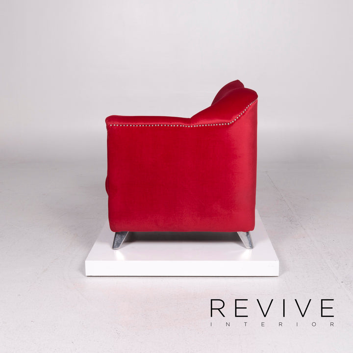 Bretz Gaudi Samt Stoff Sessel Rot #11534