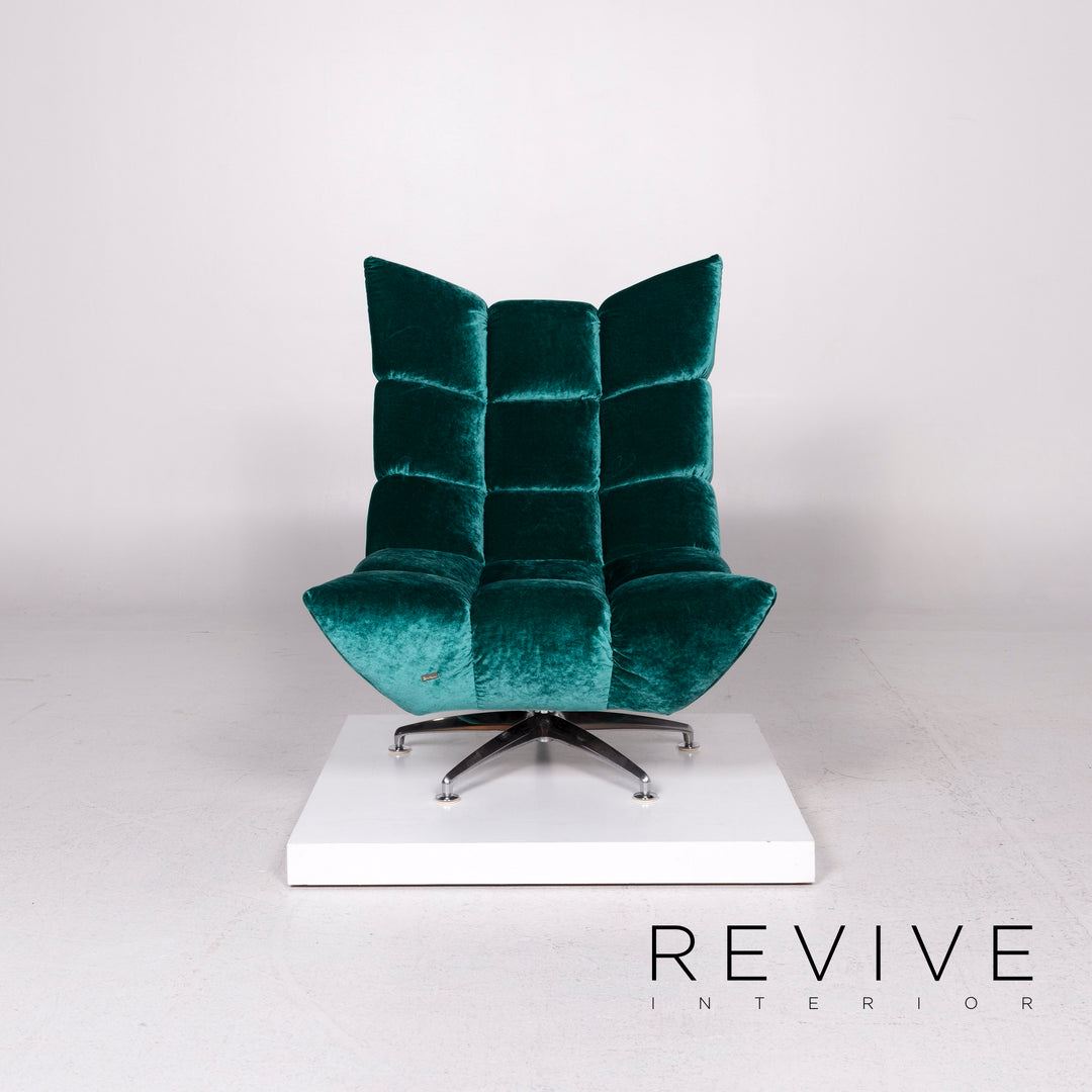 Bretz Hangout Velvet Fabric Armchair Blue Turquoise Feature #11553