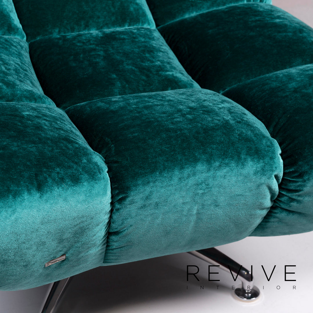 Bretz Hangout Velvet Fabric Armchair Blue Turquoise Feature #11553