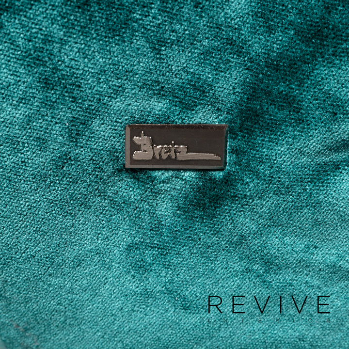 Bretz Hangout velvet fabric armchair set 1x armchair 1x stool #11698