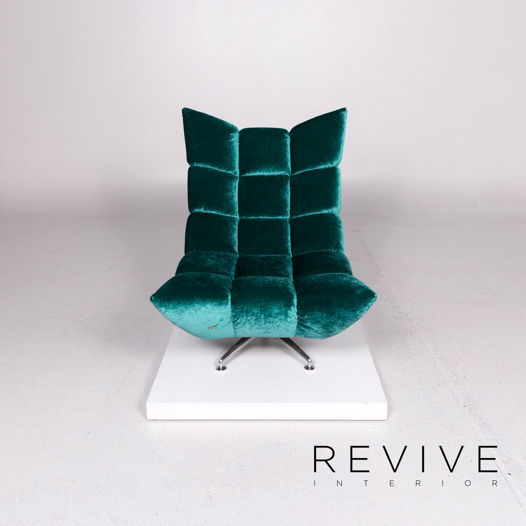 Bretz Hangout Velvet Fabric Armchair Blue Turquoise Feature #11553