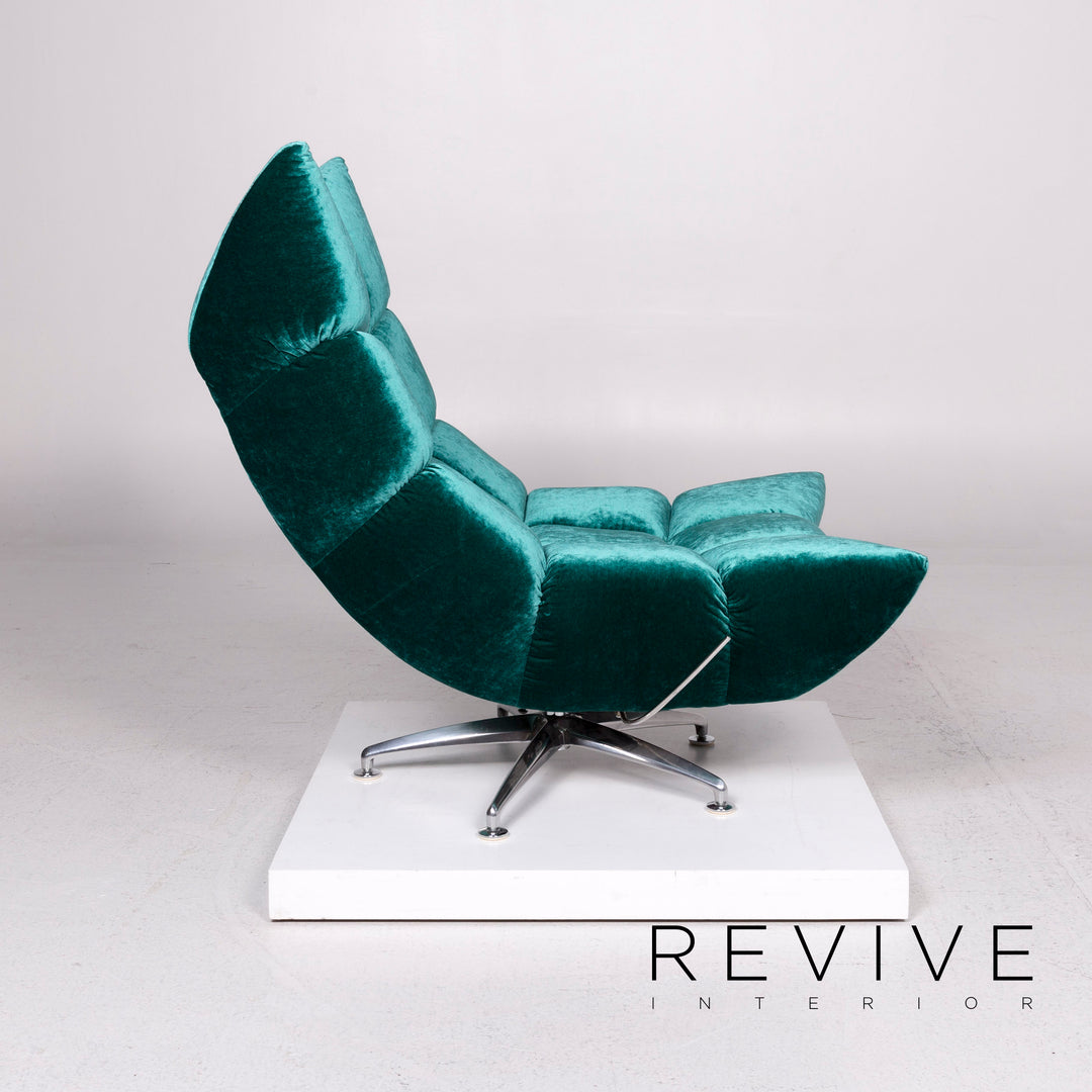 Bretz Hangout Velvet Fabric Armchair Blue Turquoise Feature #11553