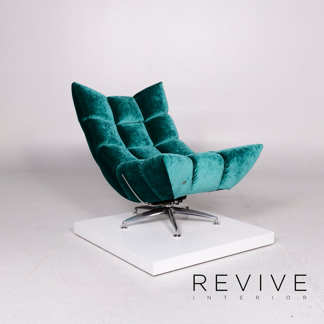 Bretz Hangout Velvet Fabric Armchair Blue Turquoise Feature #11553