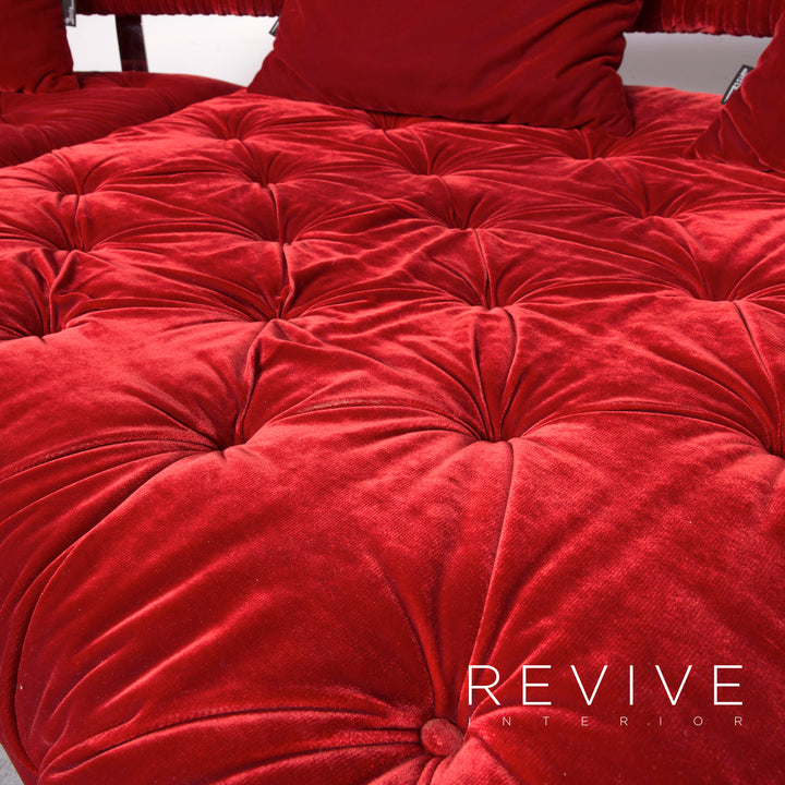 Bretz Highland Designer Fabric Sofa Red Corner Sofa Couch #6651