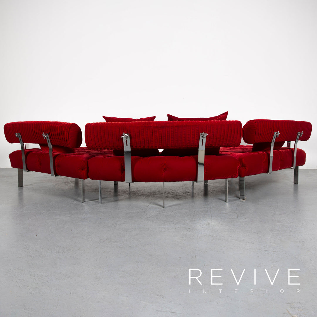 Bretz Highland Designer Fabric Sofa Red Corner Sofa Couch #6651