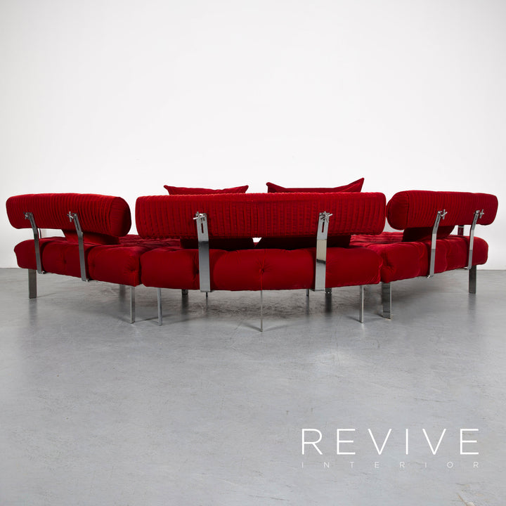 Bretz Highland Designer Fabric Sofa Red Corner Sofa Couch #6651