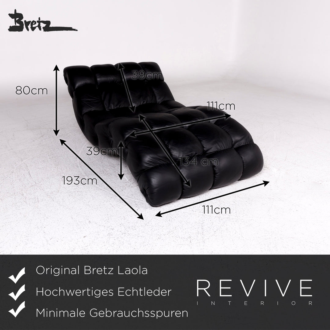 Bretz Laola Designer Leather Lounger Black Relax #9668