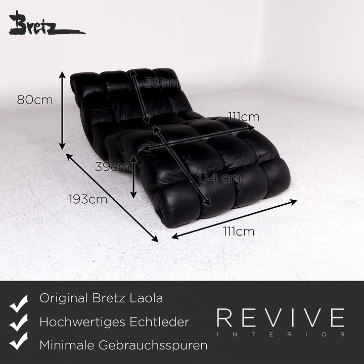Bretz Laola Designer Leather Lounger Black Relax #9668