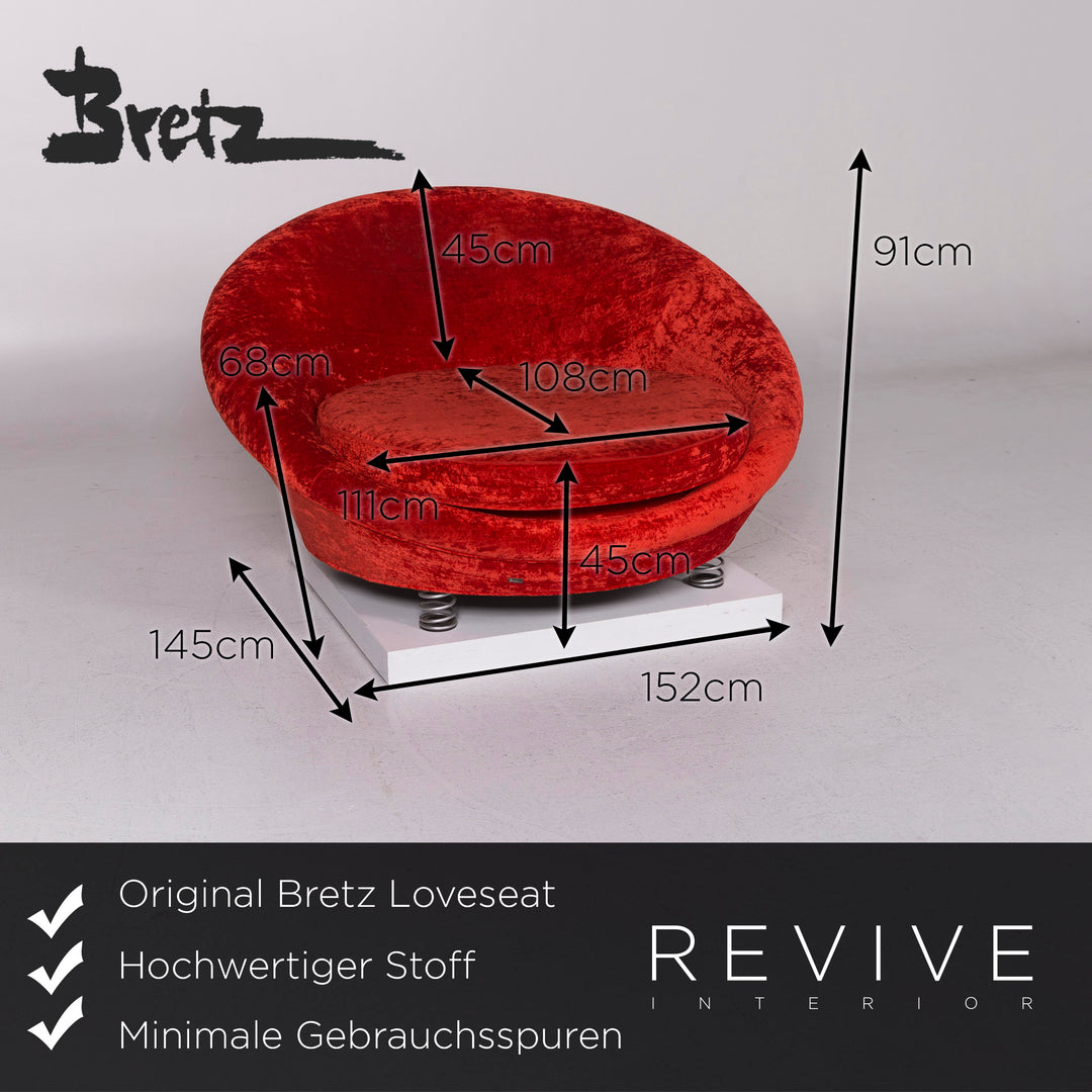 Bretz Loveseat Fabric Armchair Red Armchair #11227