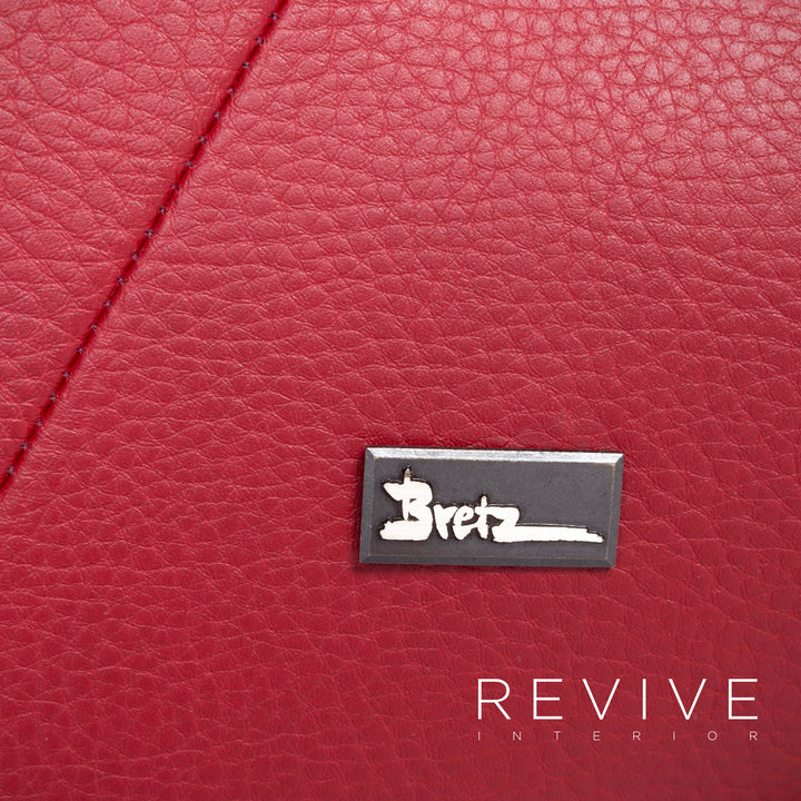 Bretz Mammut Designer Faux Leather Sofa Armchair Set Red Three Seater Couch Armchair #8523