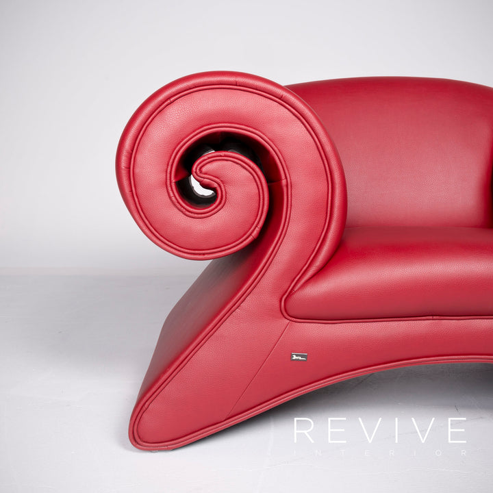 Bretz Mammut Designer Faux Leather Sofa Armchair Set Red Three Seater Couch Armchair #8523