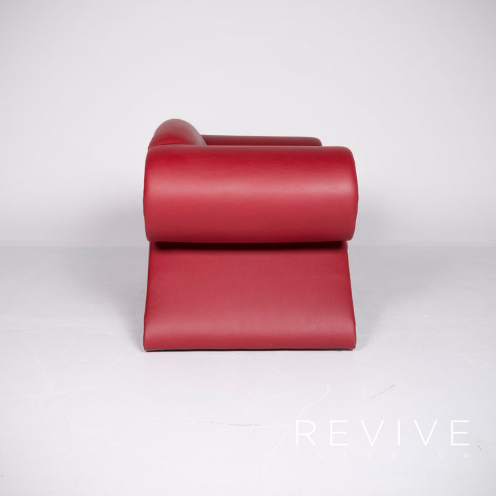 Bretz Mammut Designer Faux Leather Sofa Armchair Set Red Three Seater Couch Armchair #8523