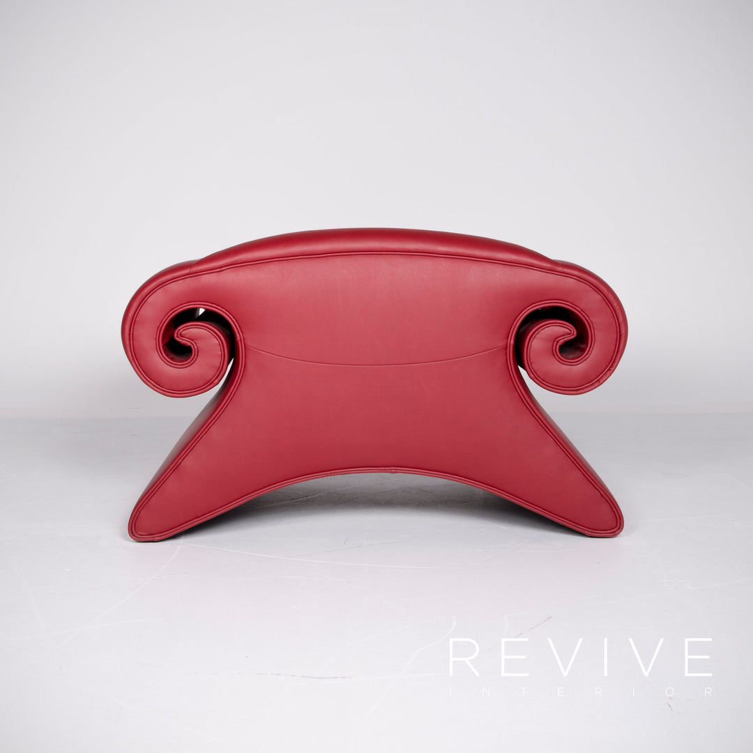 Bretz Mammut Designer Faux Leather Sofa Armchair Set Red Three Seater Couch Armchair #8523