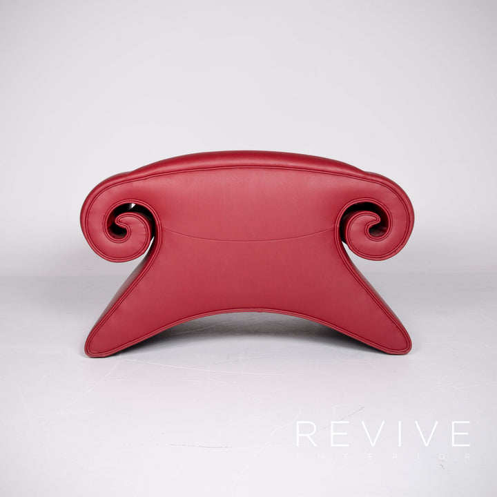 Bretz Mammut Designer Faux Leather Sofa Armchair Set Red Three Seater Couch Armchair #8523