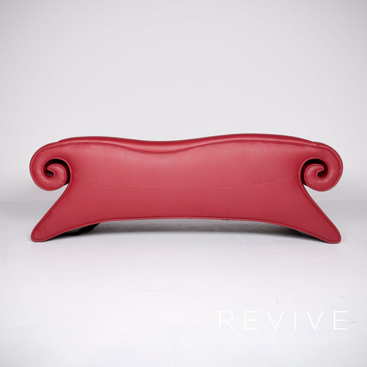 Bretz Mammut Designer Faux Leather Sofa Armchair Set Red Three Seater Couch Armchair #8523