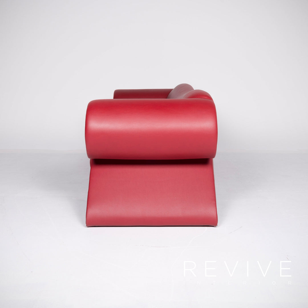 Bretz Mammut Designer Faux Leather Sofa Armchair Set Red Three Seater Couch Armchair #8523