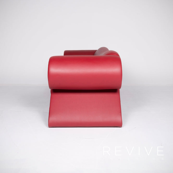 Bretz Mammut Designer Faux Leather Sofa Armchair Set Red Three Seater Couch Armchair #8523