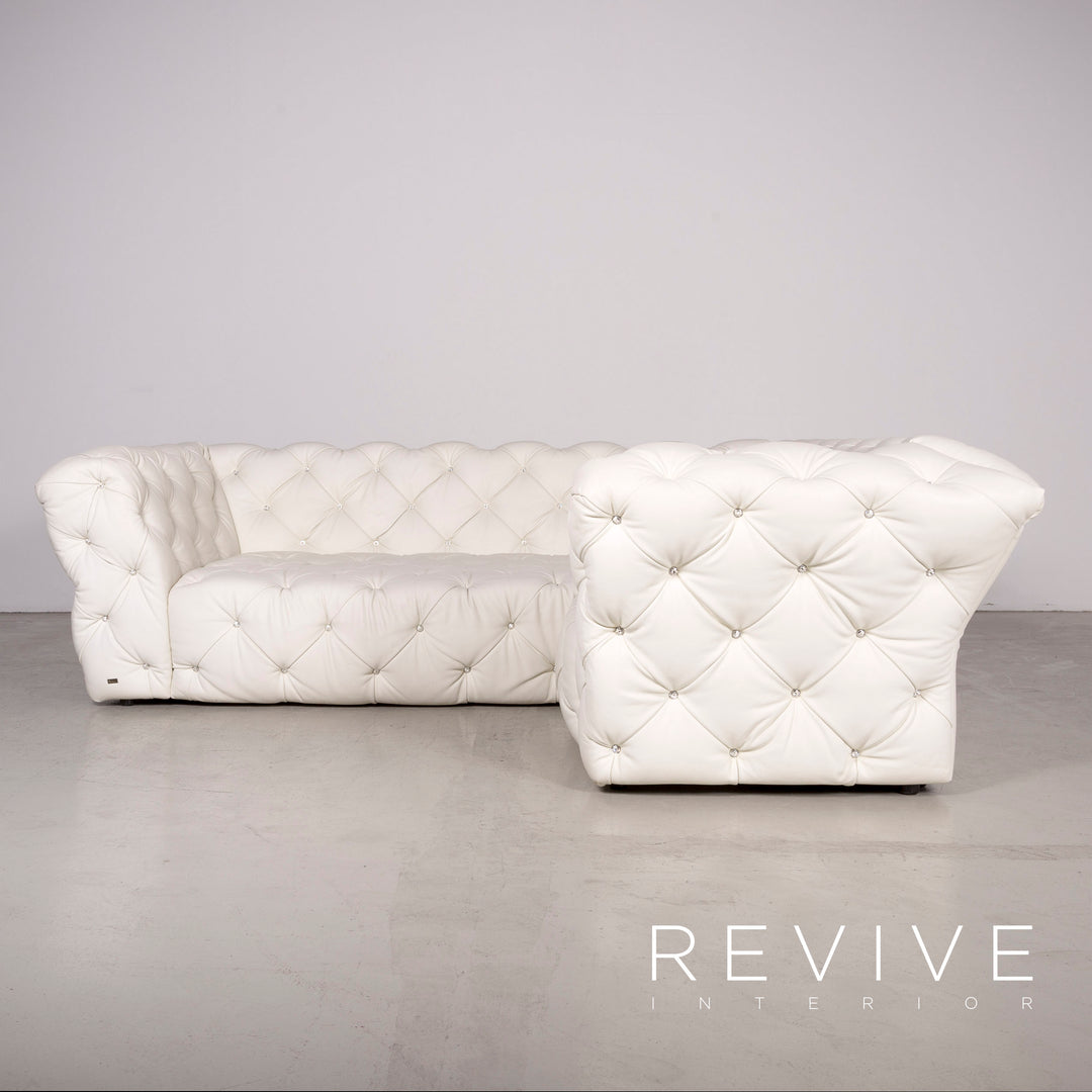 Bretz Marilyn Designer Leather Corner Sofa White Real Leather Sofa Couch #7480