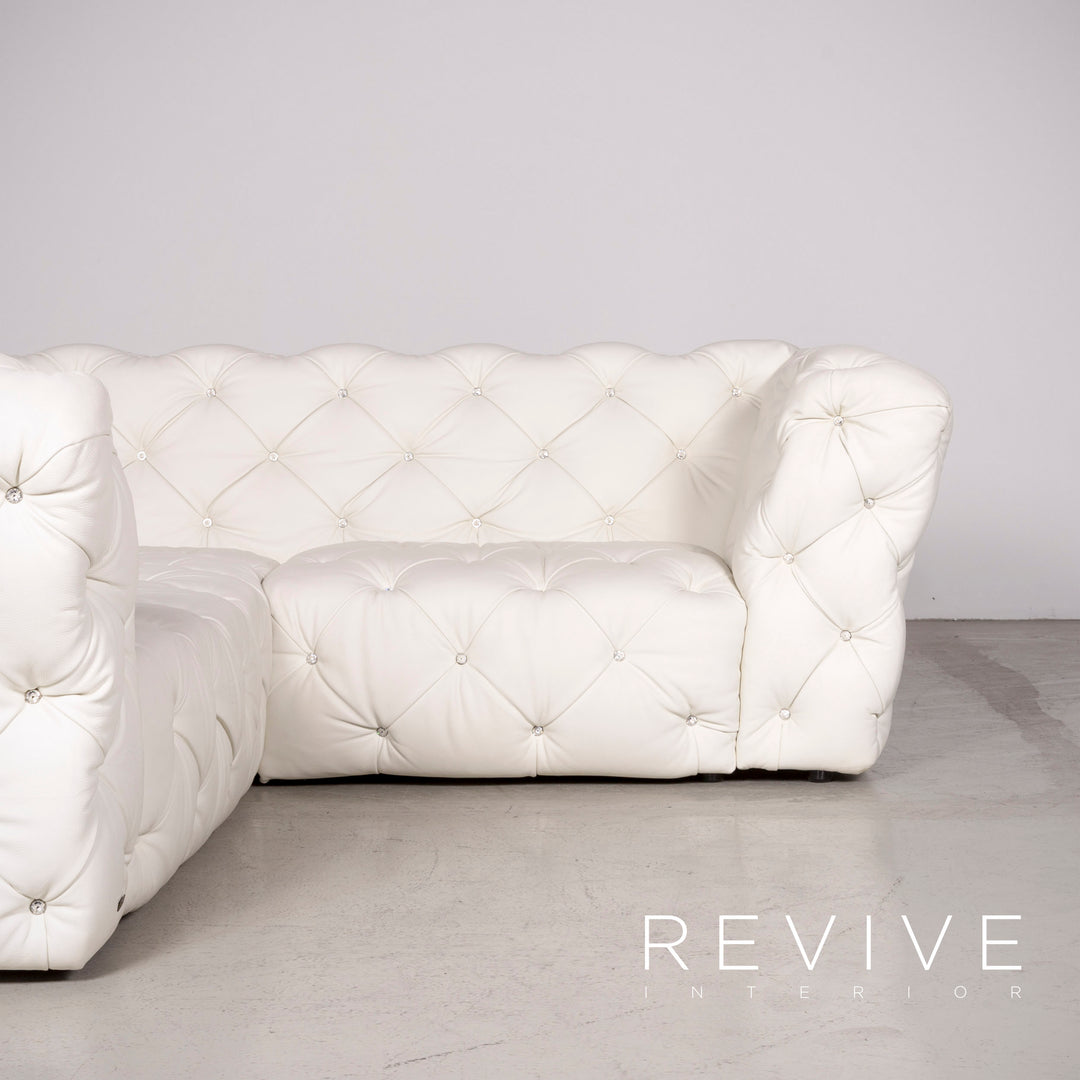 Bretz Marilyn Designer Leather Corner Sofa White Real Leather Sofa Couch #7480