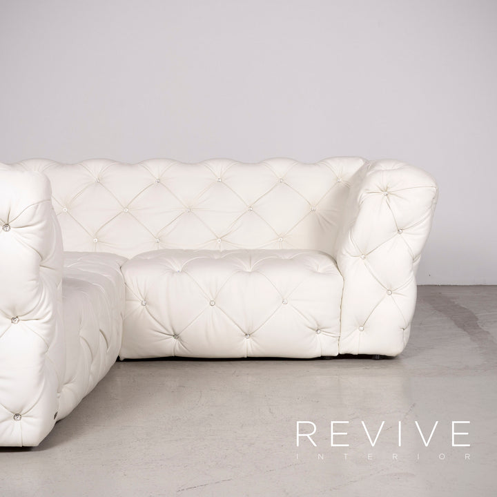 Bretz Marilyn Designer Leather Corner Sofa White Real Leather Sofa Couch #7480