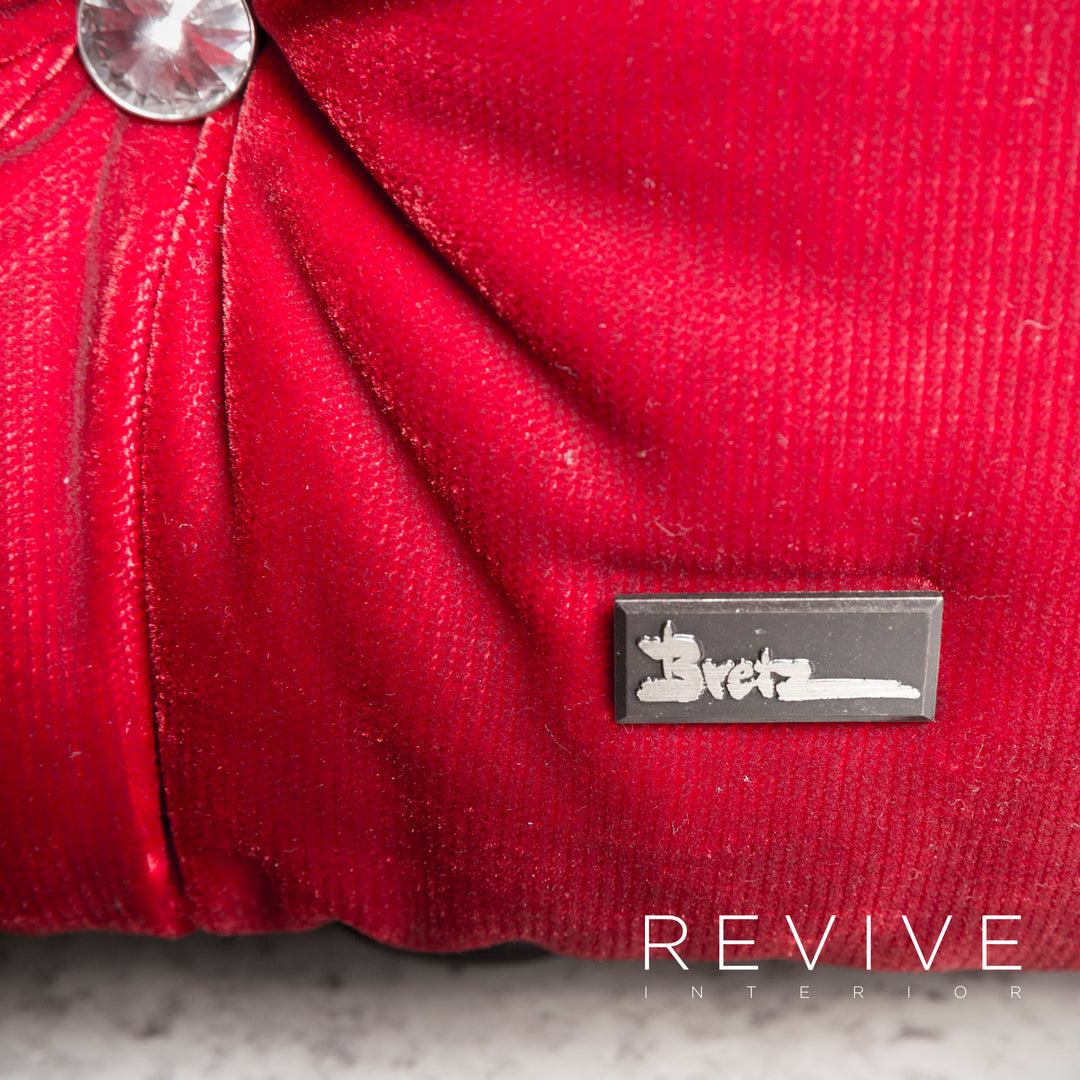 Bretz Marilyn Designer Velvet Sofa Red Four Seater #8022