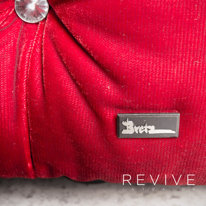 Bretz Marilyn Designer Velvet Sofa Red Four Seater #8022