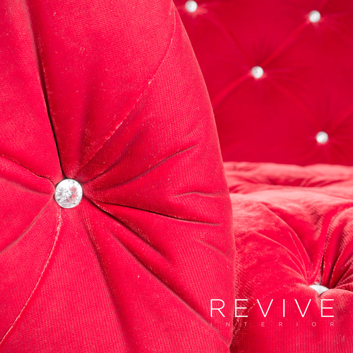 Bretz Marilyn Designer Velvet Sofa Red Four Seater #8022