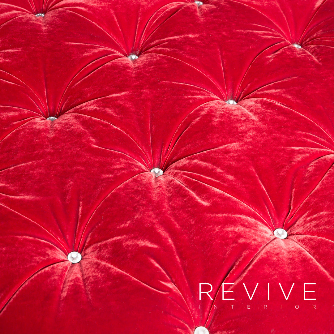 Bretz Marilyn Designer Velvet Sofa Red Four Seater #8022