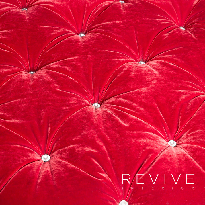 Bretz Marilyn Designer Velvet Sofa Red Four Seater #8022