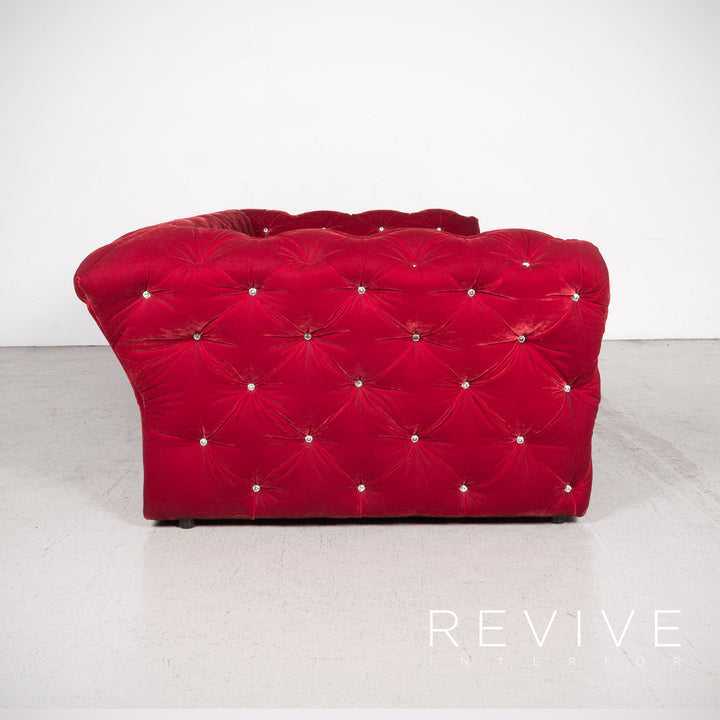 Bretz Marilyn Designer Velvet Sofa Red Four Seater #8022