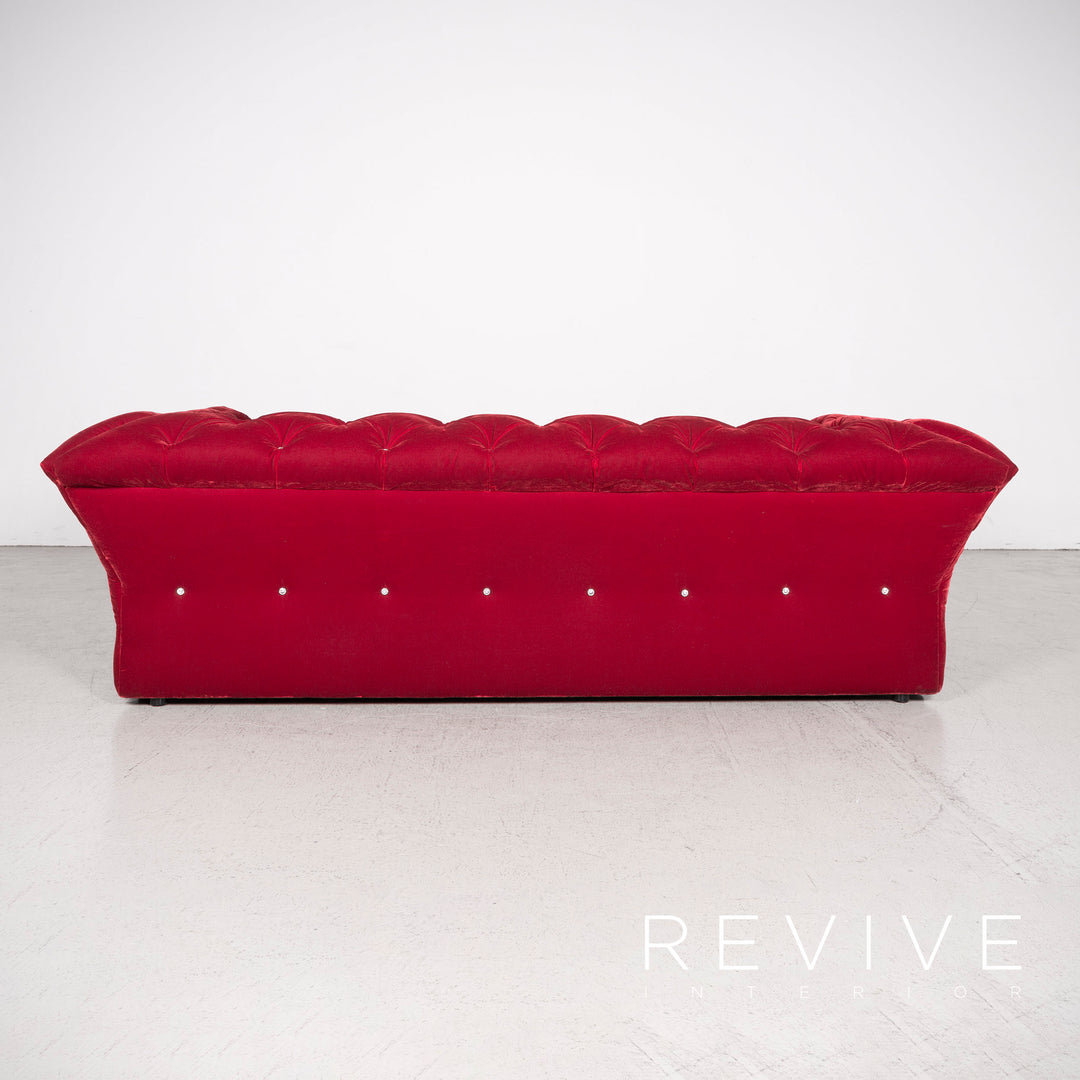 Bretz Marilyn Designer Velvet Sofa Red Four Seater #8022