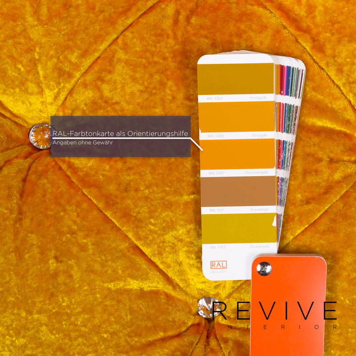 Bretz Marilyn Designer Velvet Fabric 6x Chair Set Yellow Armchair #9311