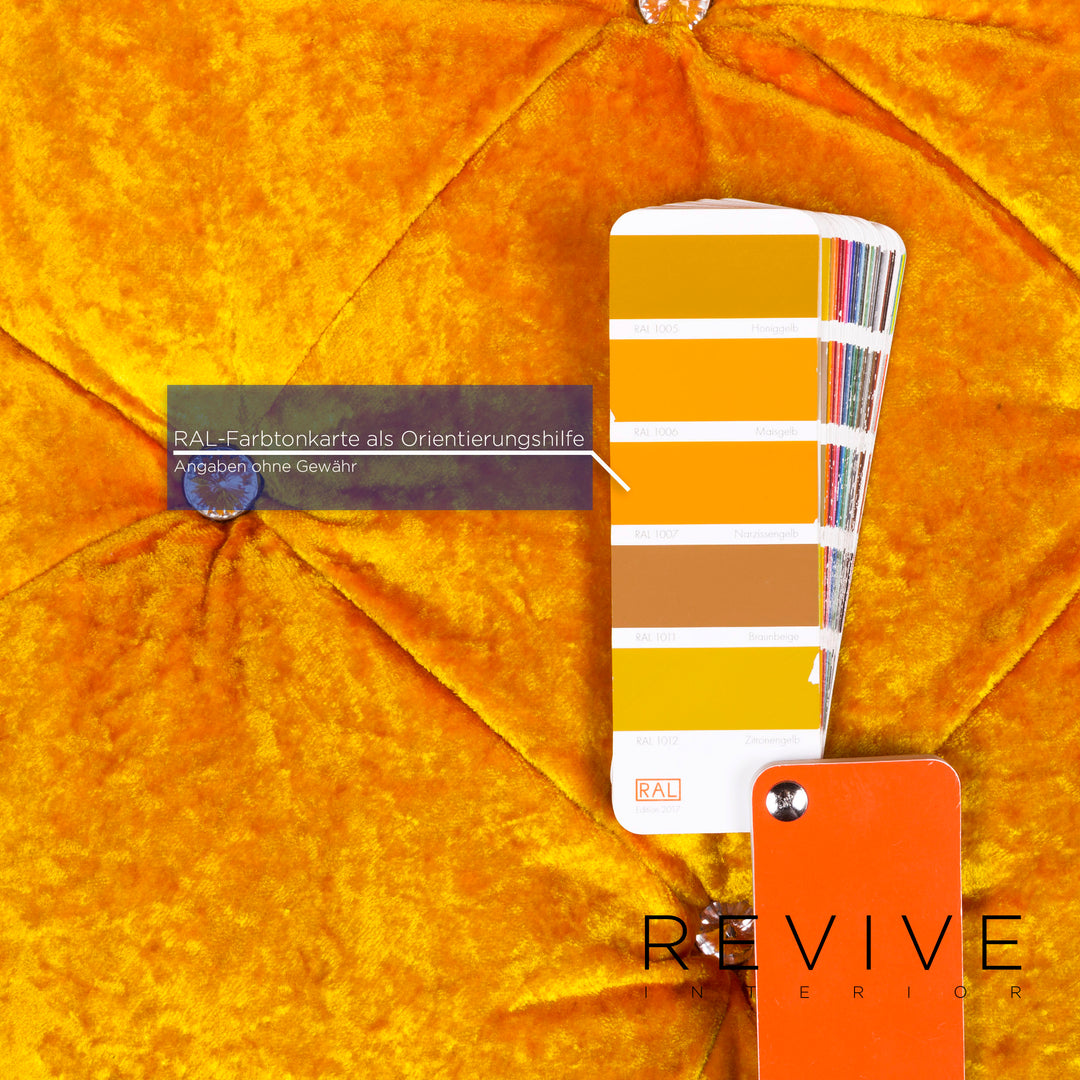 Bretz Marilyn Velvet Fabric Chair Yellow Armchair #9264