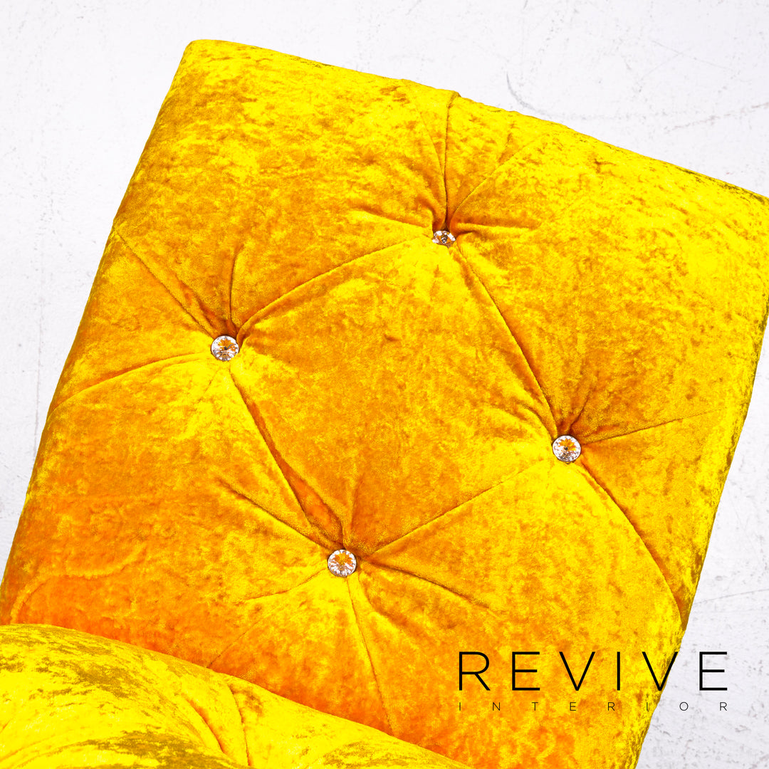 Bretz Marilyn Velvet Fabric Chair Yellow Armchair #9264