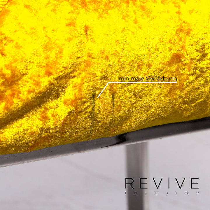 Bretz Marilyn Velvet Fabric Chair Yellow Armchair #9264