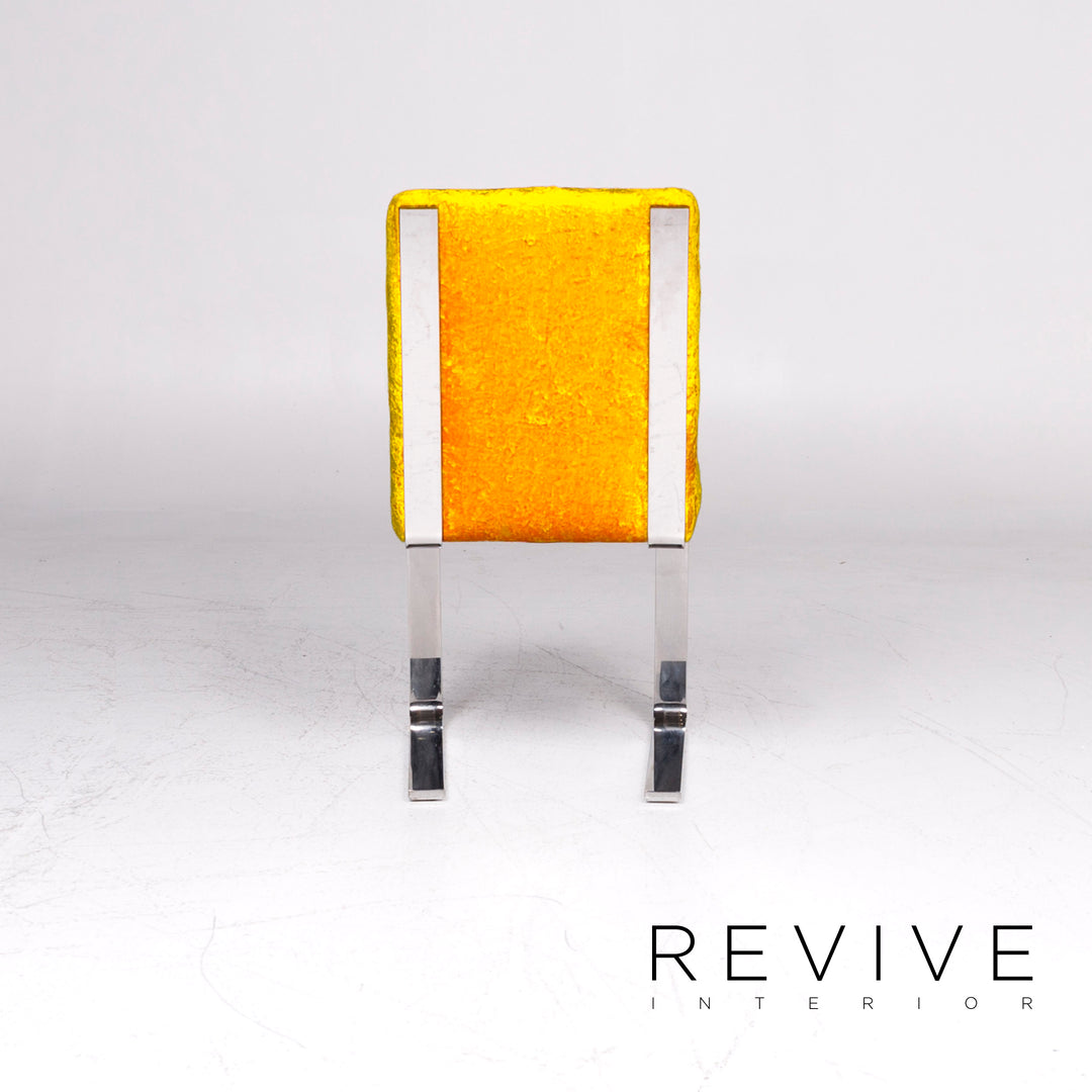 Bretz Marilyn Velvet Fabric Chair Yellow Armchair #9264