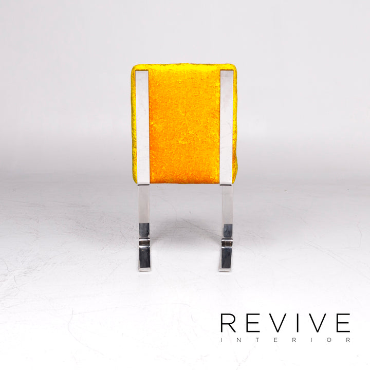 Bretz Marilyn Velvet Fabric Chair Yellow Armchair #9264