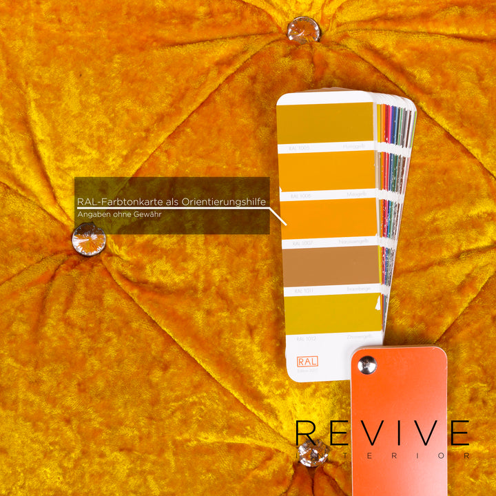 Bretz Marilyn Designer Velvet Fabric 6x Chair Set Yellow Armchair #9311