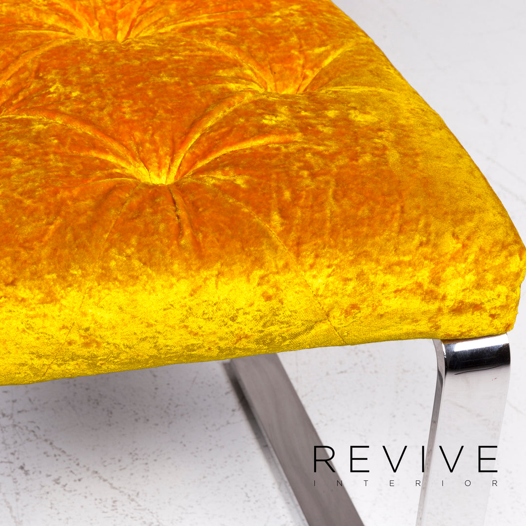 Bretz Marilyn Velvet Fabric Chair Yellow Armchair #9265