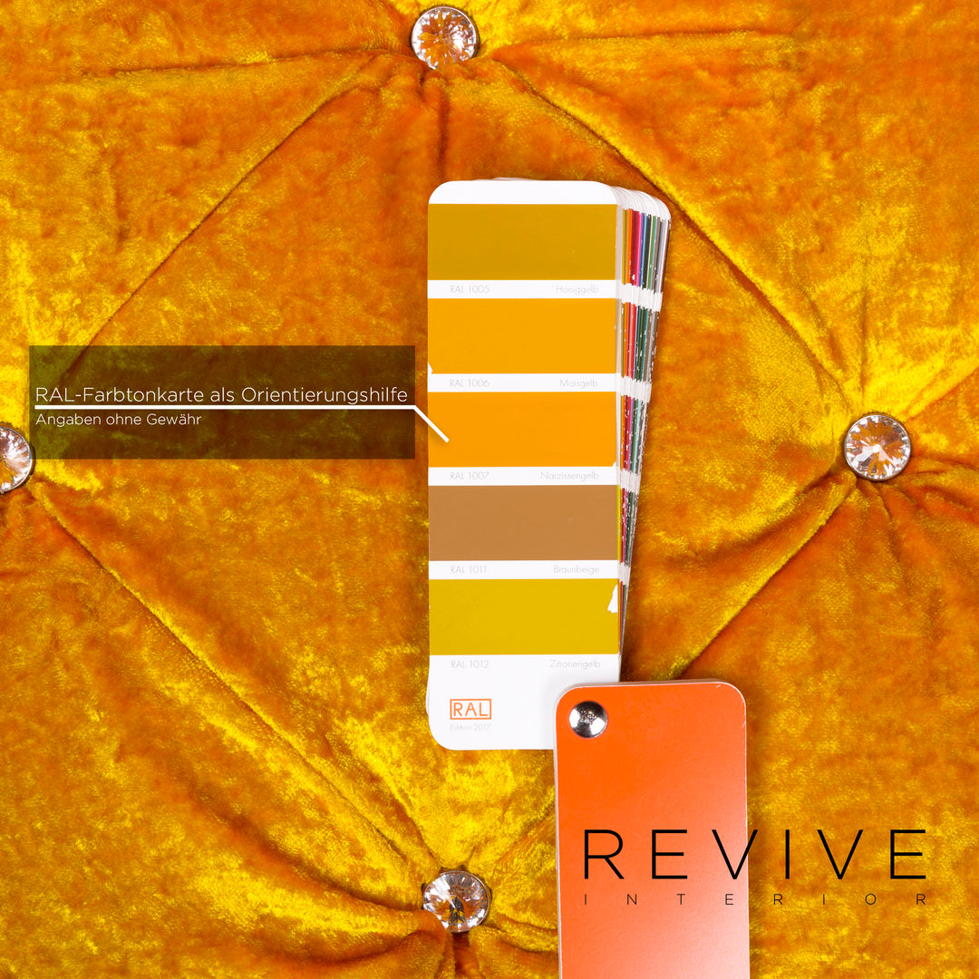 Bretz Marilyn Velvet Fabric Chair Yellow Armchair #9266