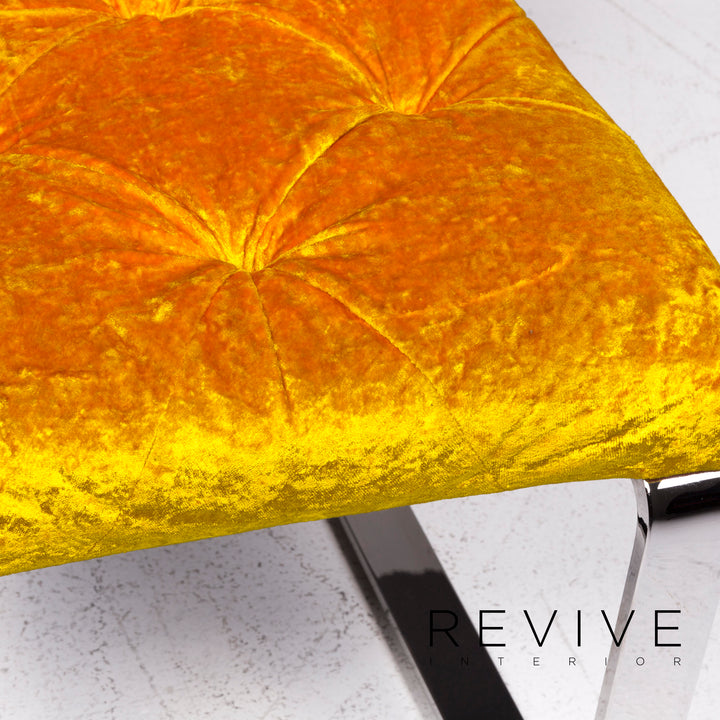 Bretz Marilyn Velvet Fabric Chair Yellow Armchair #9266