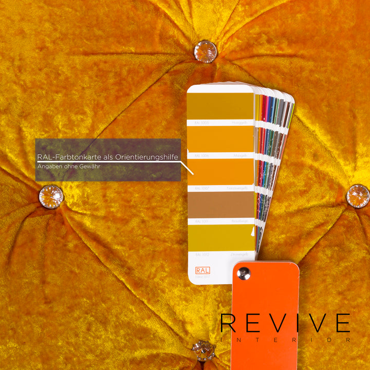 Bretz Marilyn Velvet Fabric Chair Yellow Armchair #9267