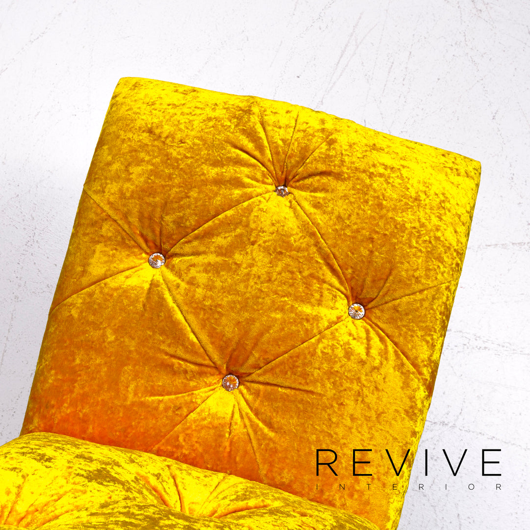 Bretz Marilyn Velvet Fabric Chair Yellow Armchair #9267