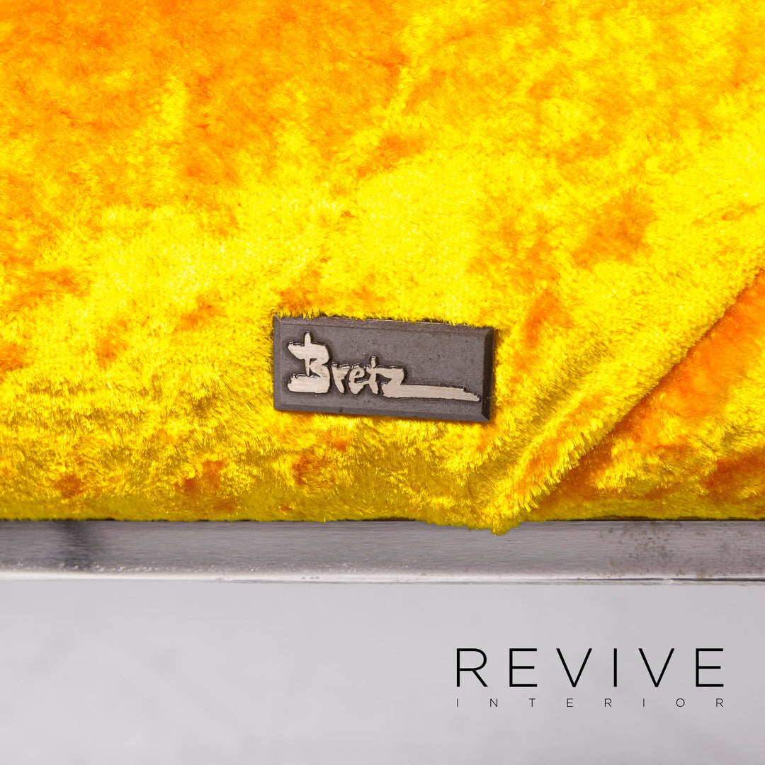 Bretz Marilyn Velvet Fabric Chair Yellow Armchair #9267