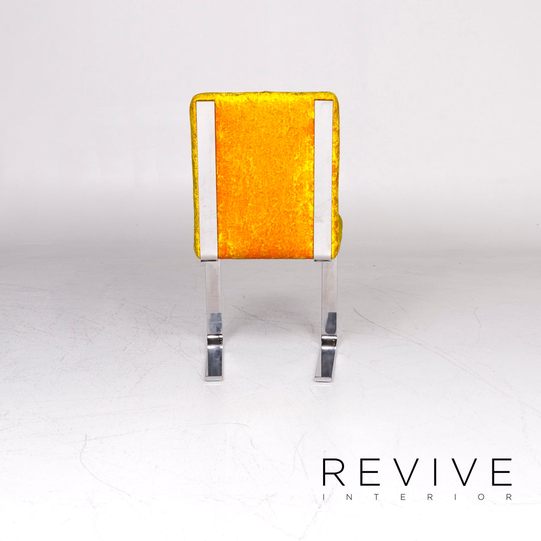 Bretz Marilyn Velvet Fabric Chair Yellow Armchair #9267